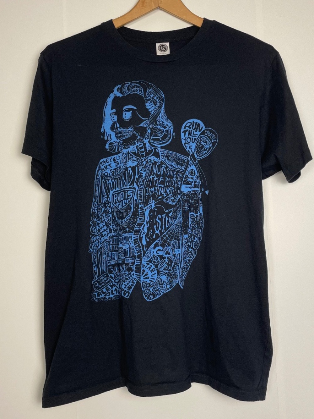 HOZIER Alex Olan Fan Art Graphic T-Shirt Black Blue Lyric Typography Unisex L